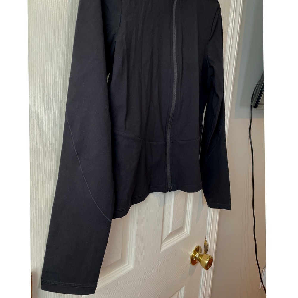 FLX Full Zip Jacket Women's Medium Black Stretch Travel Leisure Mock Neck New - Picture 10 of 12